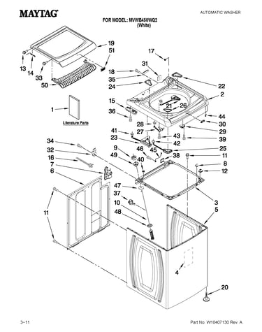 Top and cabinet parts