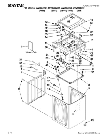 Top and cabinet parts