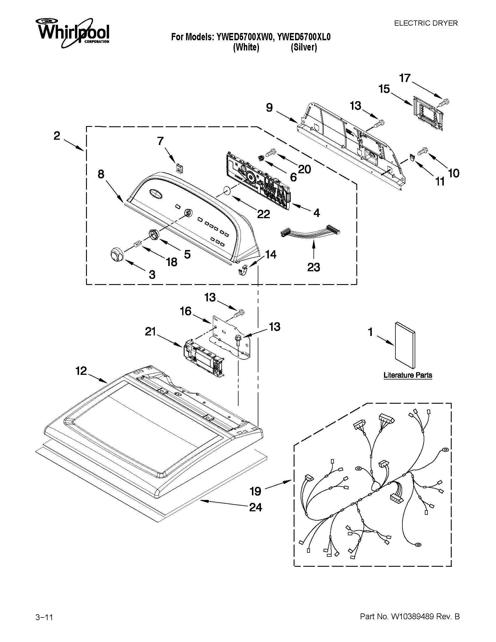 Top and console parts