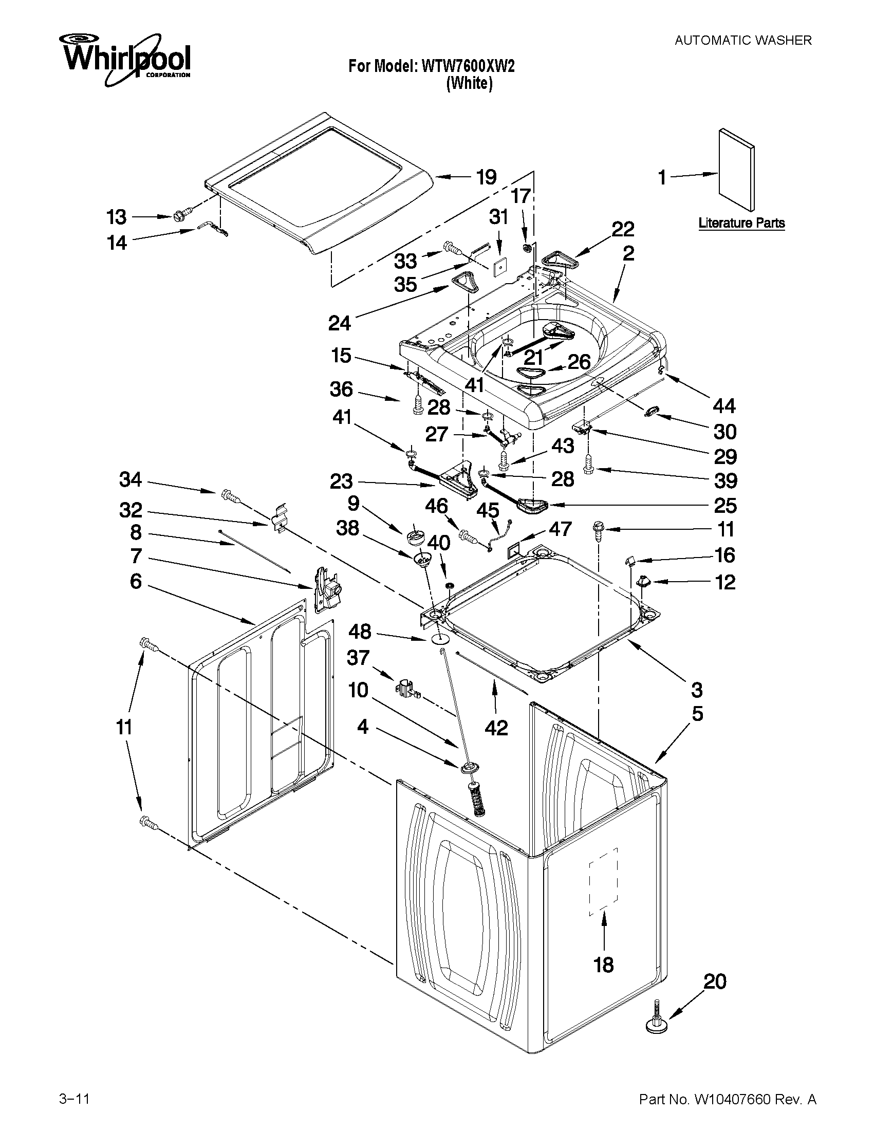 Top and cabinet parts