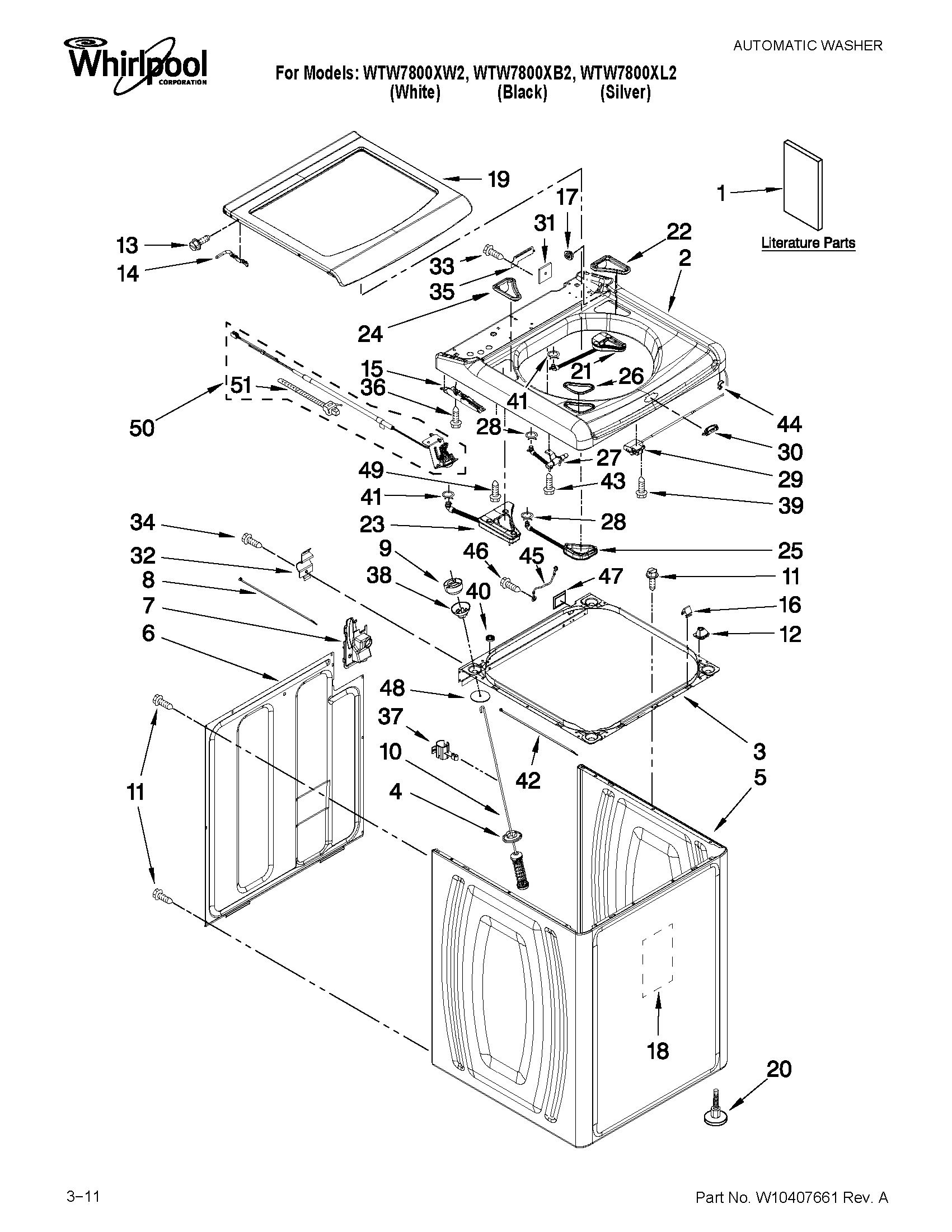 Top and cabinet parts