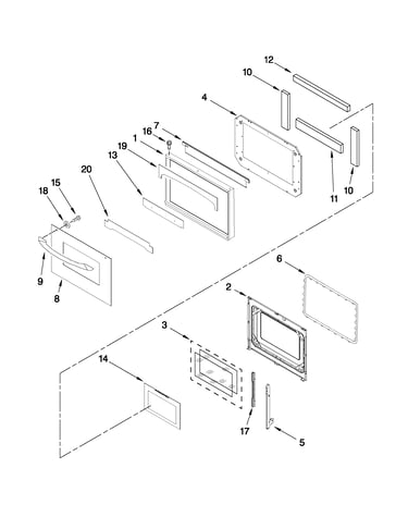 Oven door parts