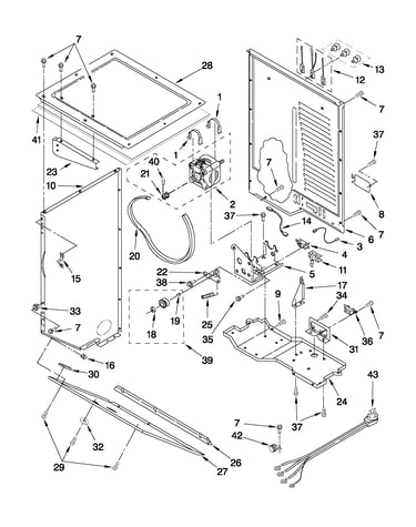 Dryer cabinet and motor parts