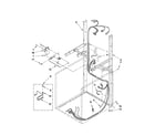 Maytag YMET3800XW0 dryer support and washer harness parts diagram
