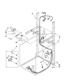 Dryer support and washer harness parts