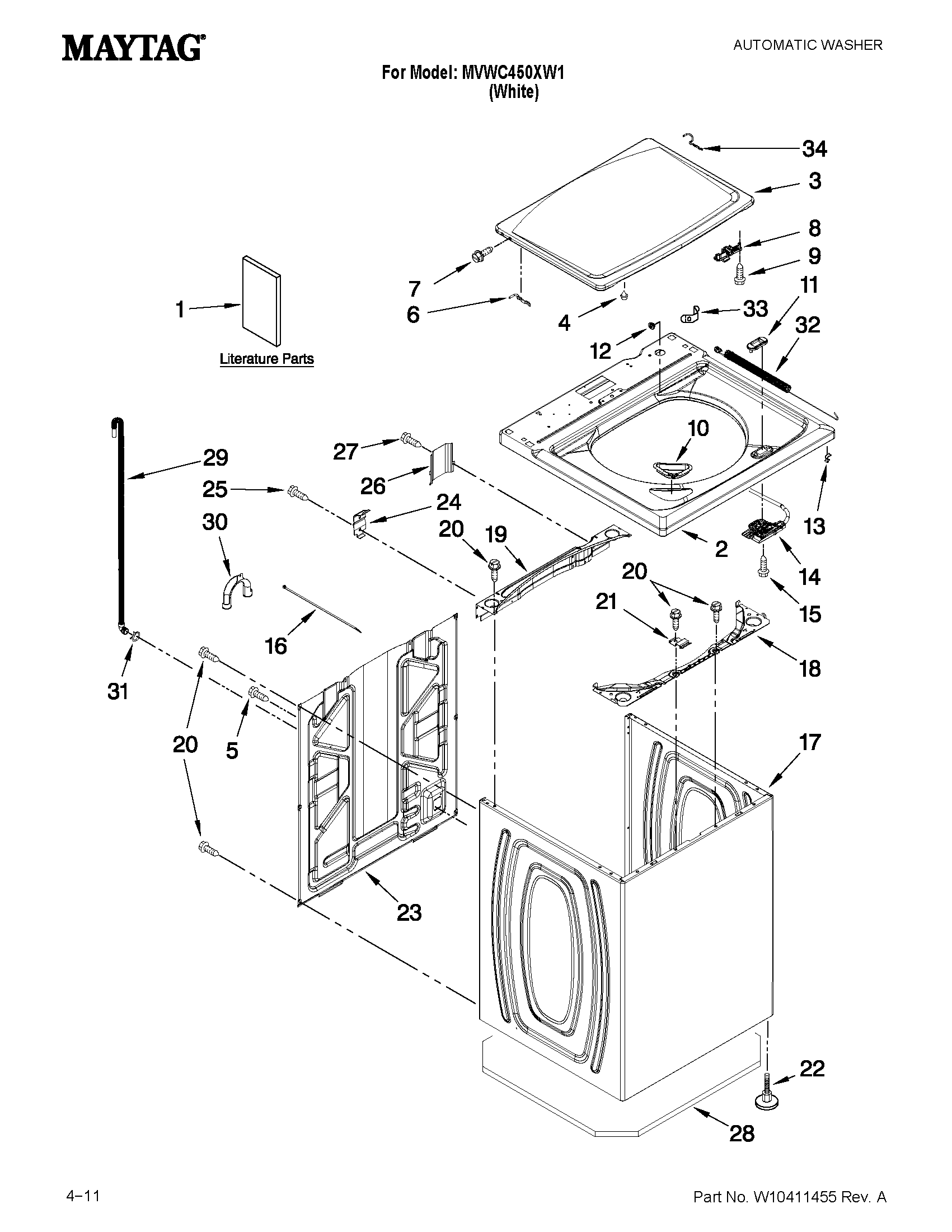 Top and cabinet parts