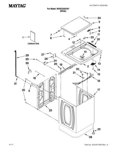 Top and cabinet parts