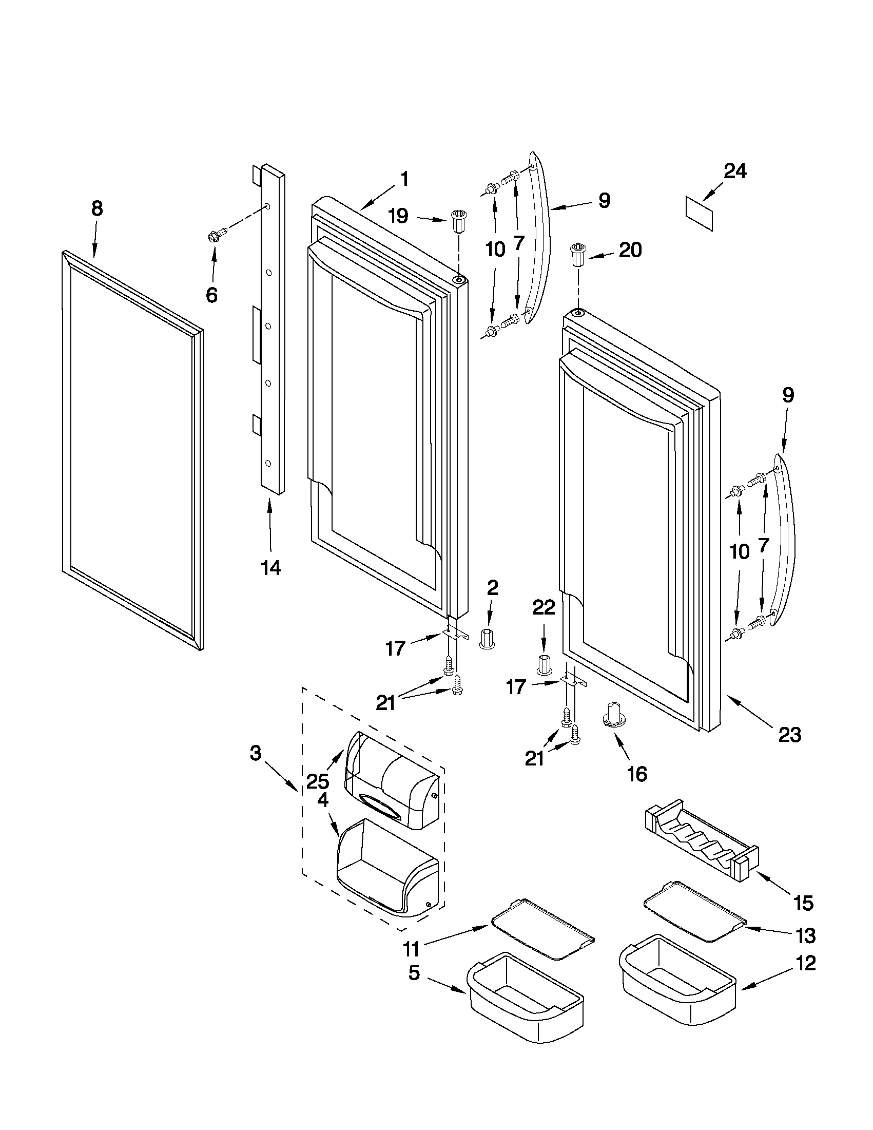 Refrigerator door parts