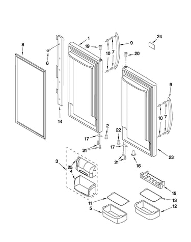 Refrigerator door parts
