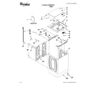 Whirlpool WTW4950XW1 top and cabinet parts diagram