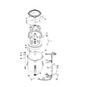 Whirlpool WTW4950XW1 basket and tub parts diagram