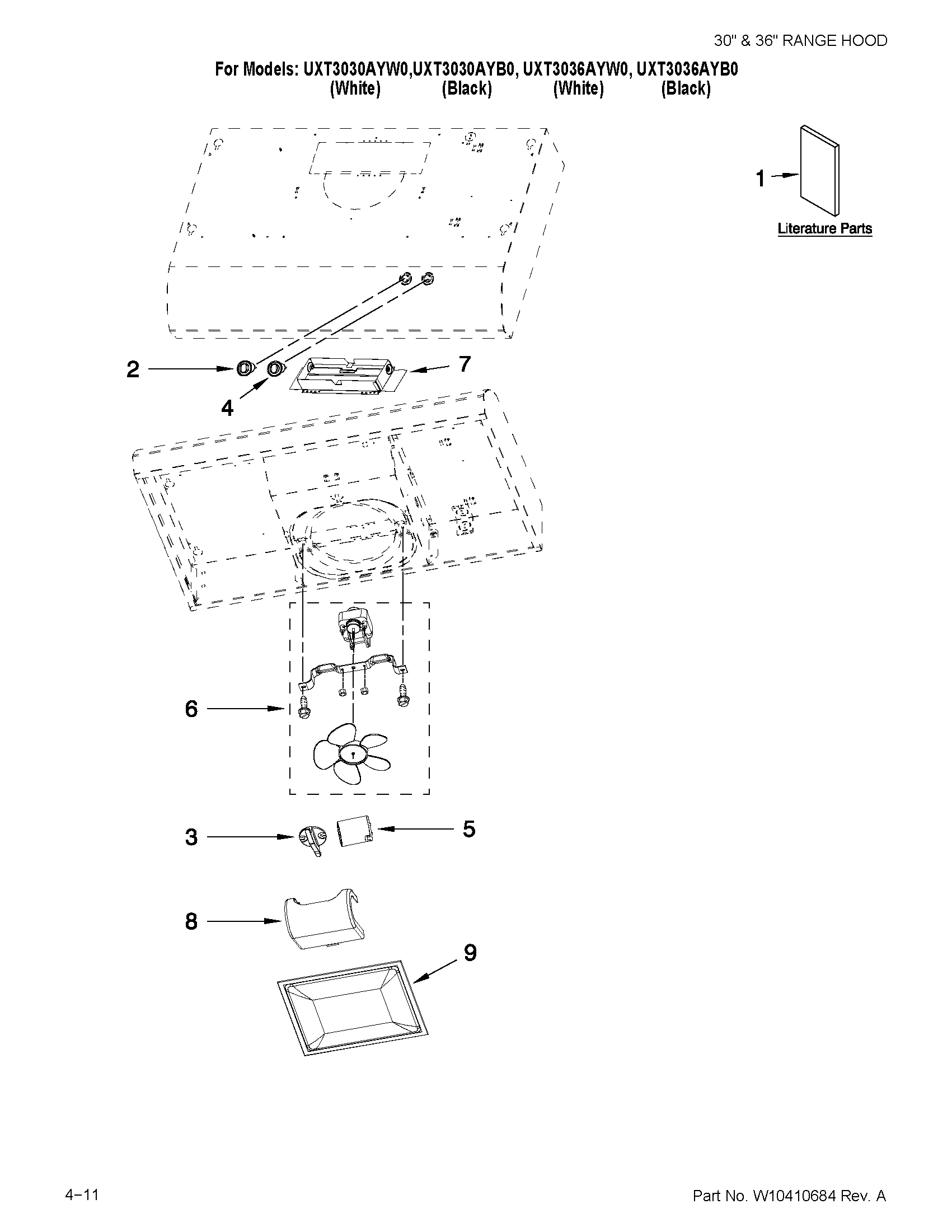 Range hood parts