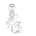 Whirlpool WTW5500XW1 basket and tub parts diagram