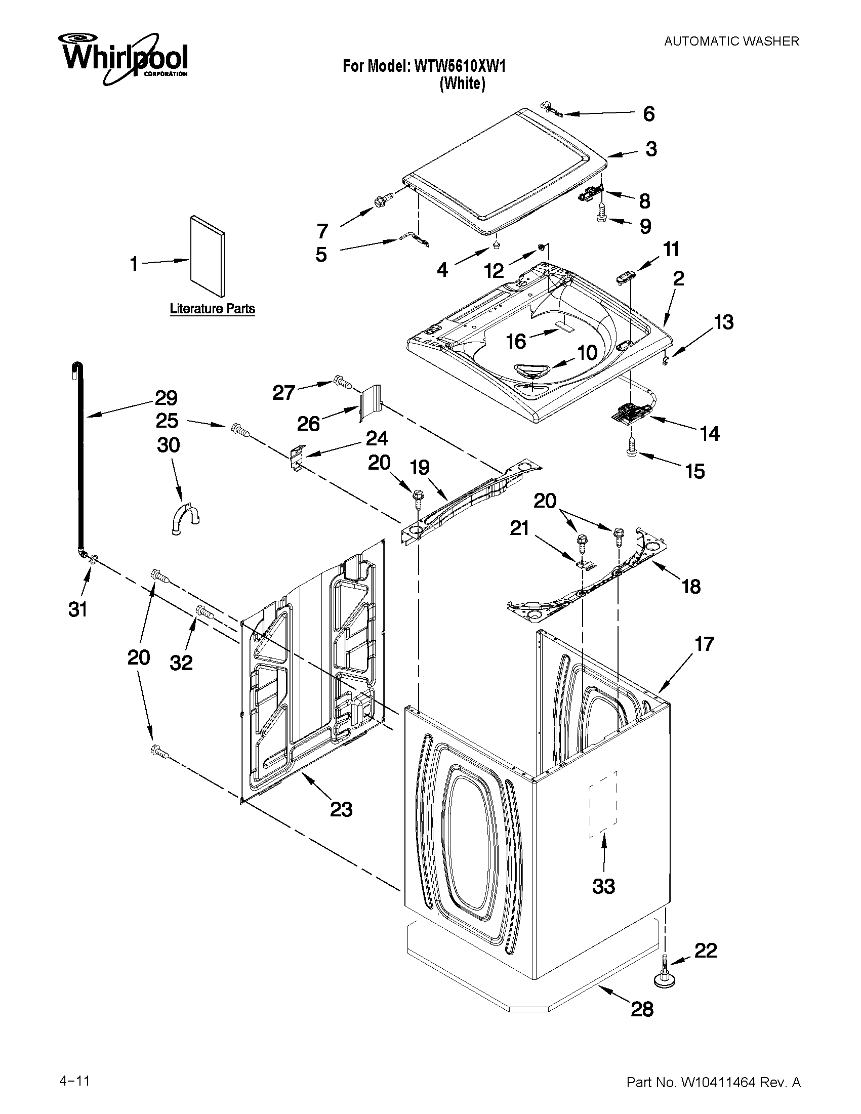 Top and cabinet parts