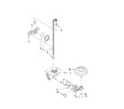Whirlpool DP1040XTXB5 fill, drain and overfill parts diagram