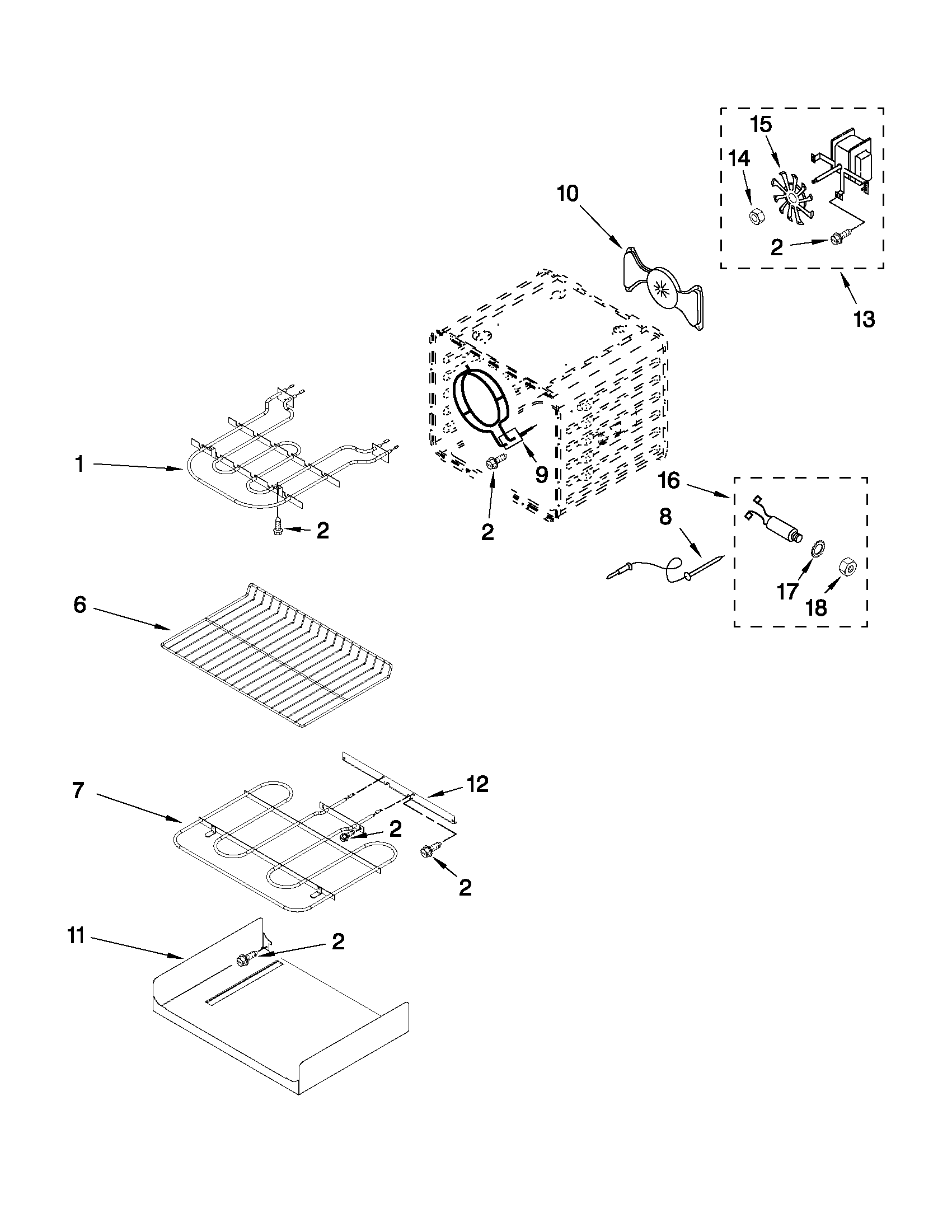 Internal oven parts