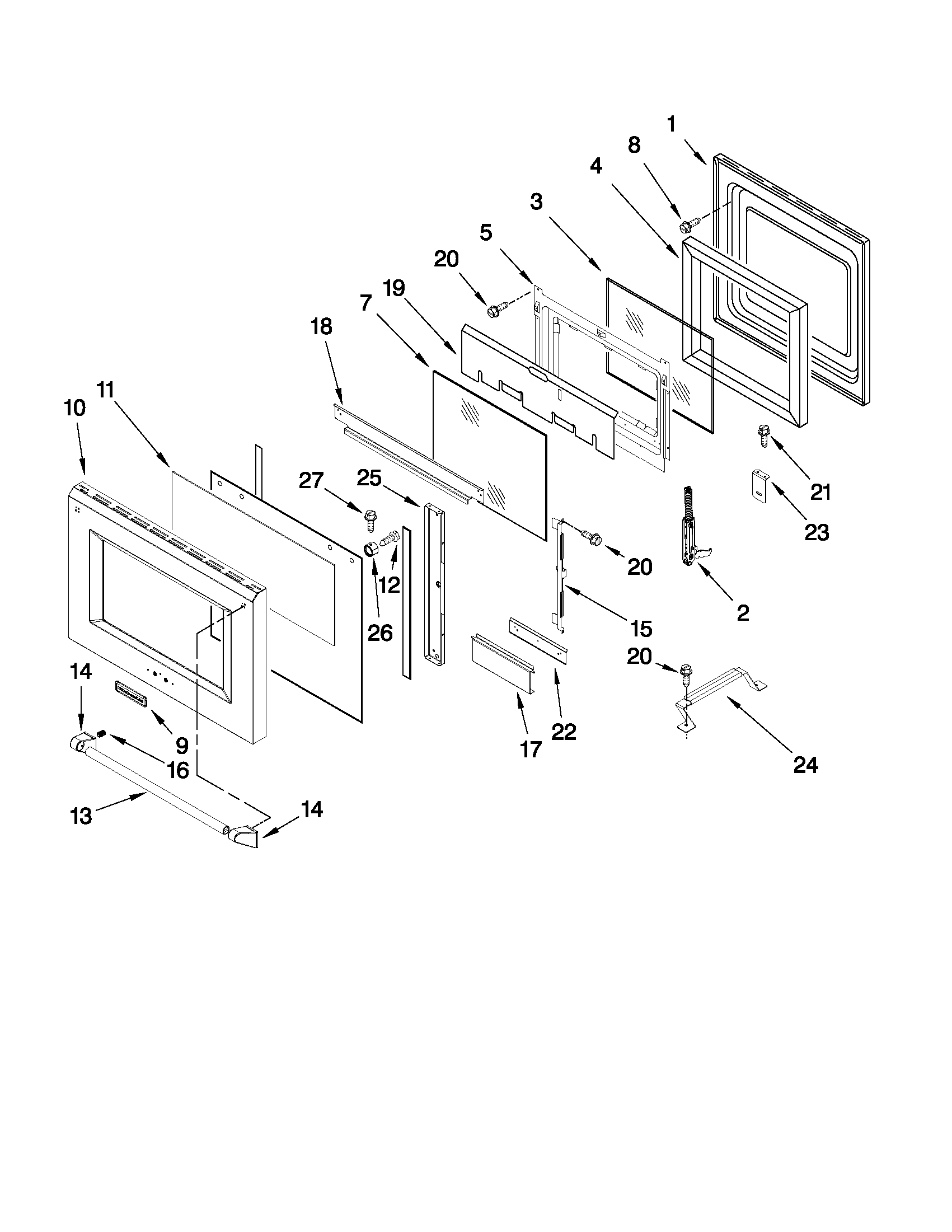30" OVEN DOOR PARTS