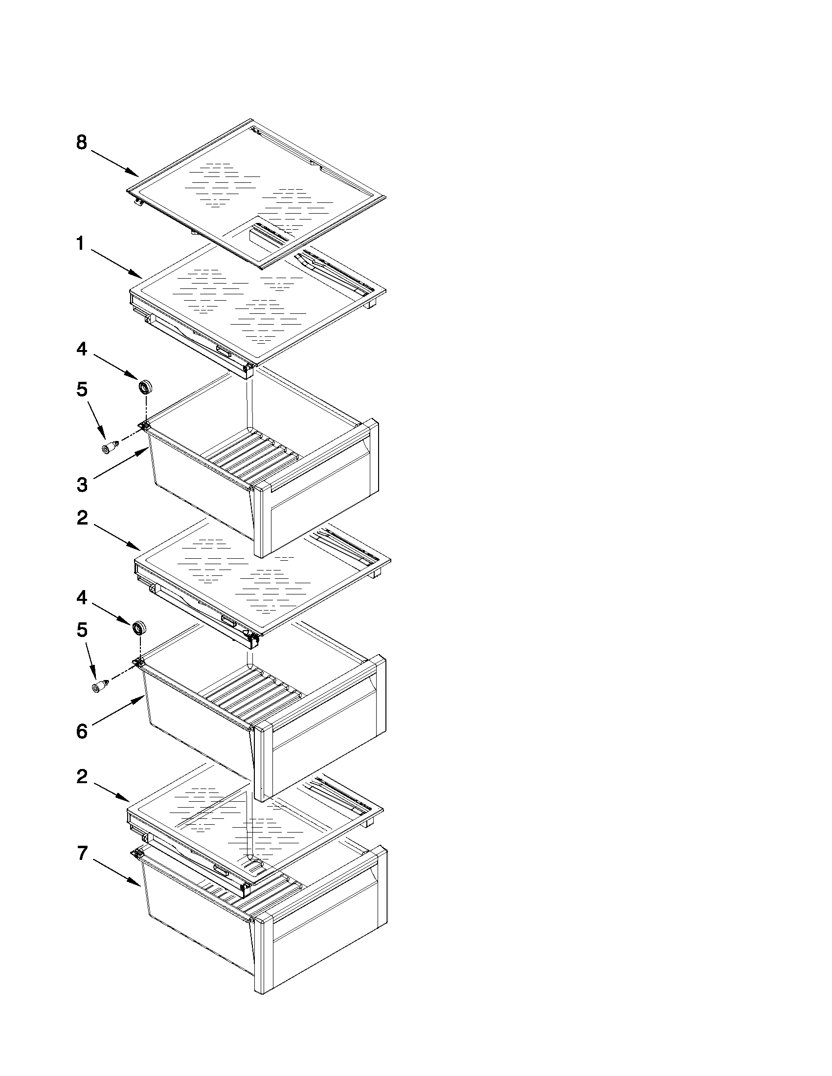 Refrigerator shelf parts