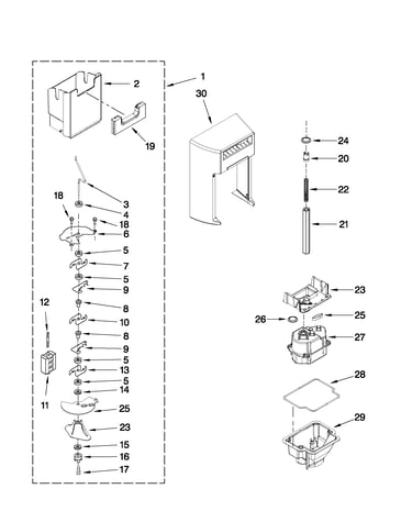 Motor and ice container parts