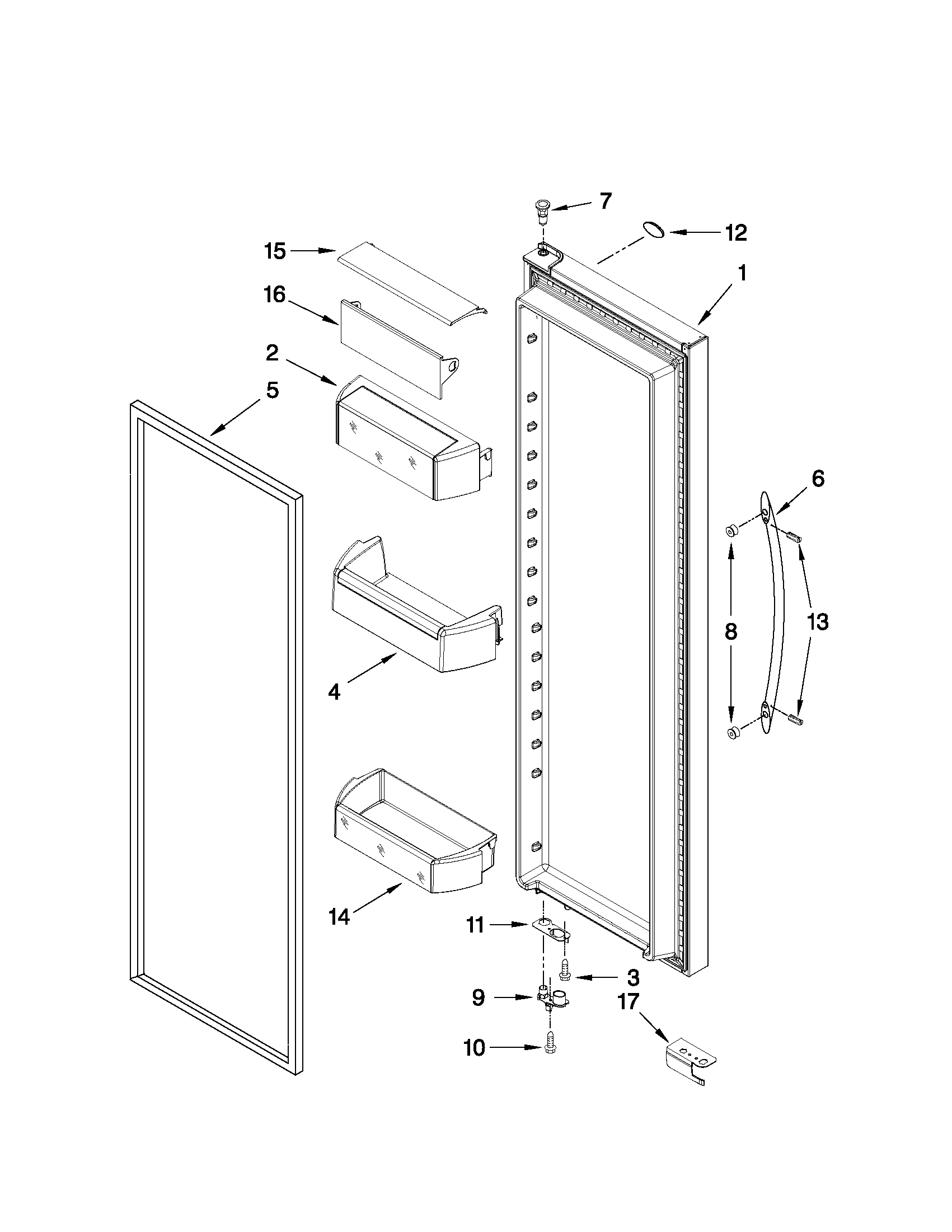 Refrigerator door parts