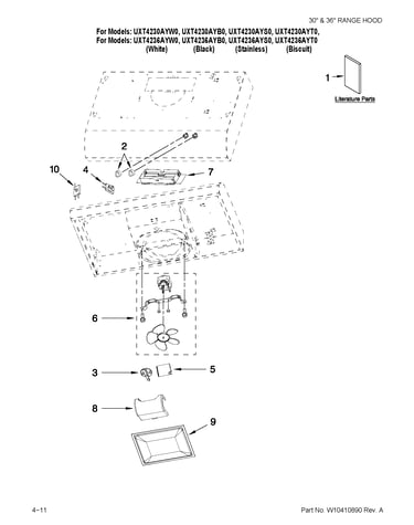 Range hood parts