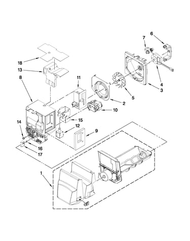 Motor and ice container parts