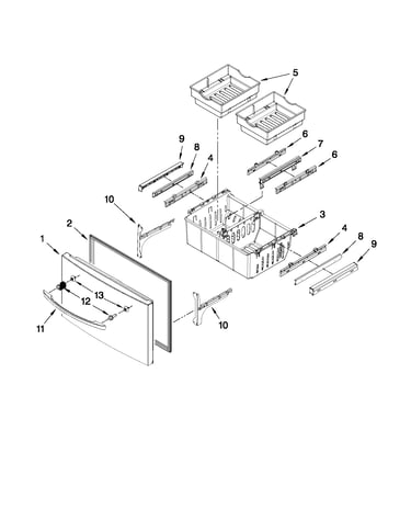 Freezer door parts