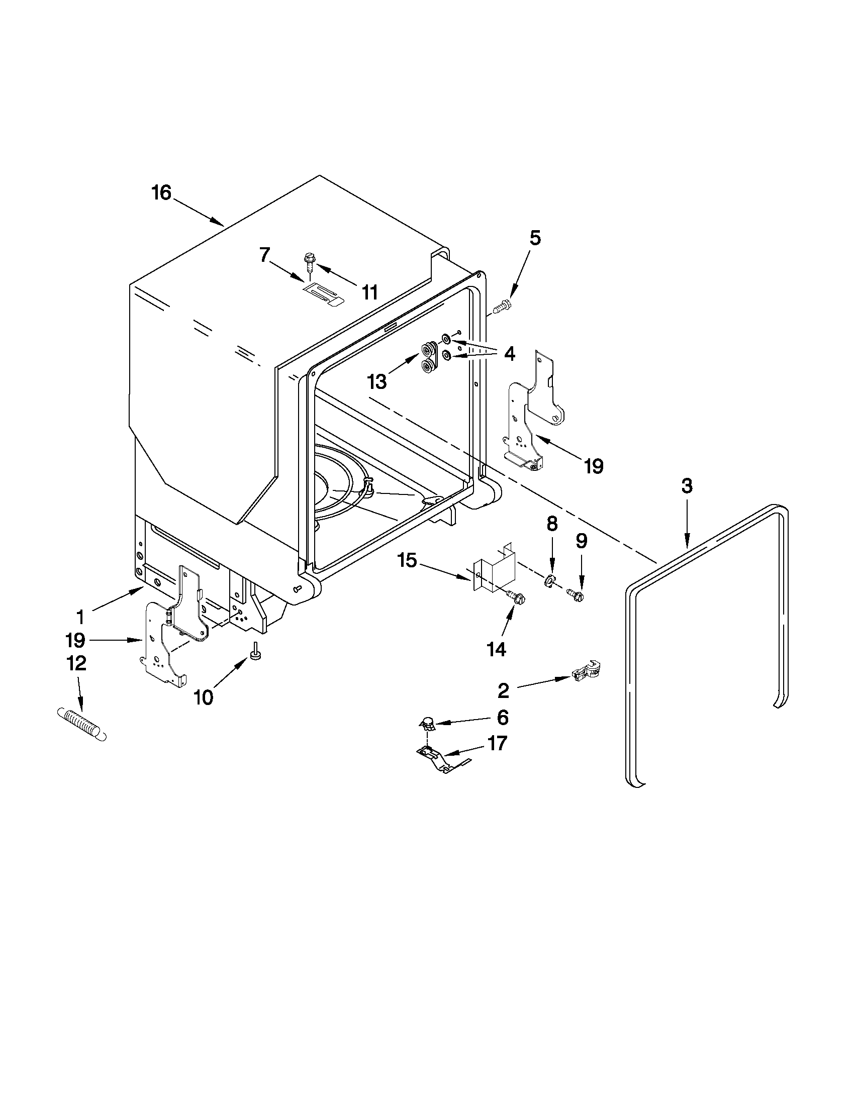 TUB AND FRAME PARTS