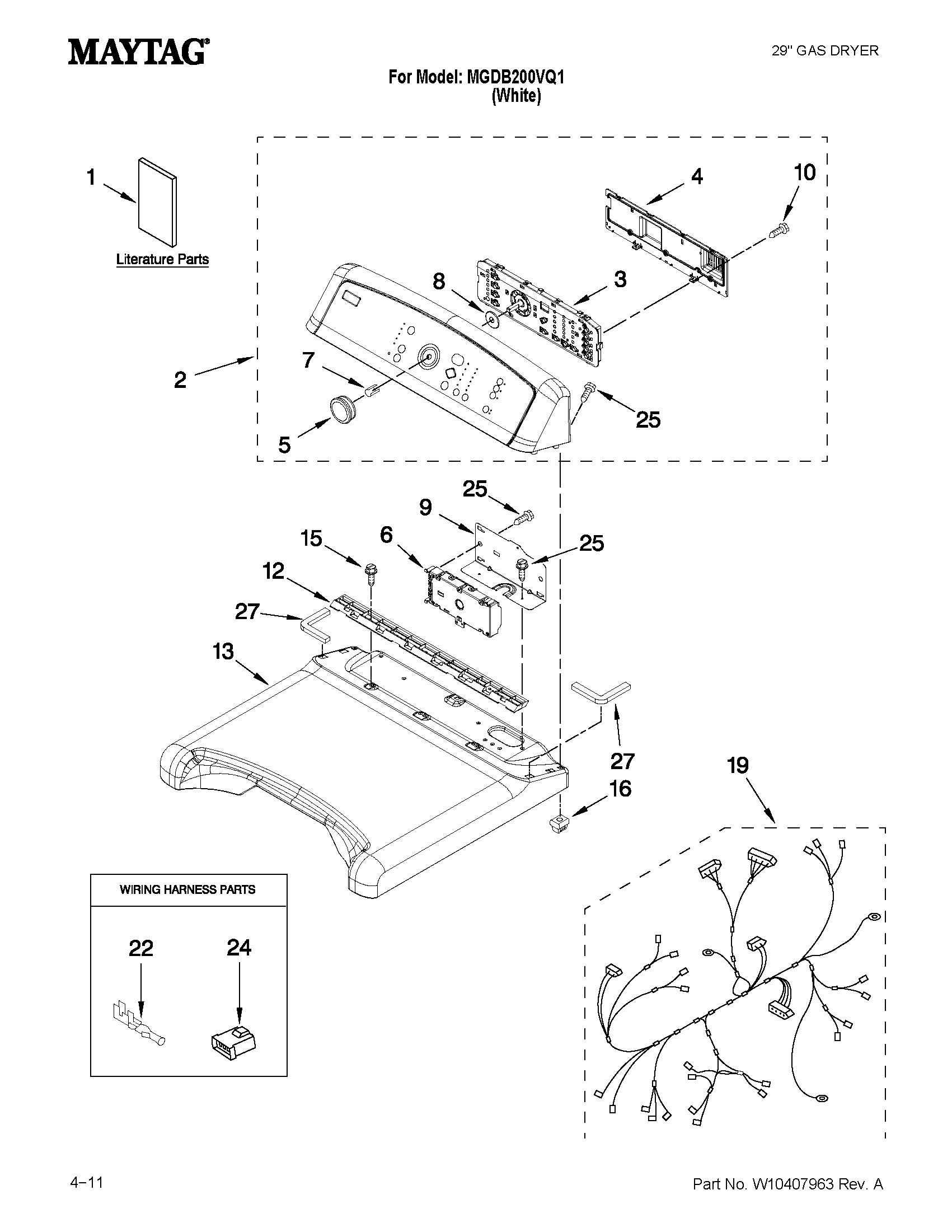 Top and console parts
