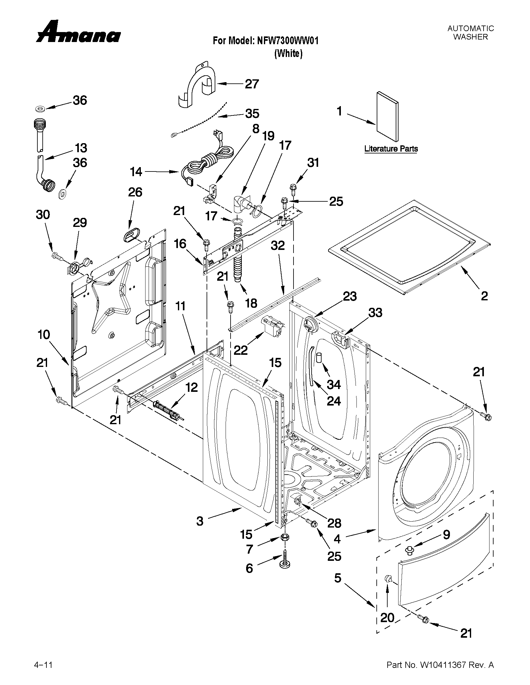 Top and cabinet parts
