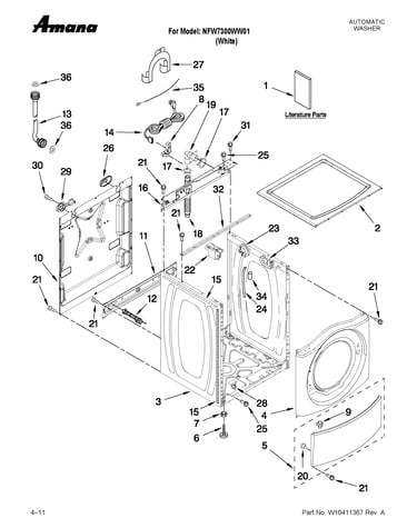 Top and cabinet parts