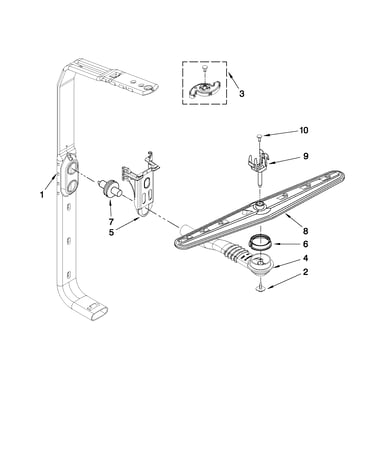 Upper wash and rinse parts