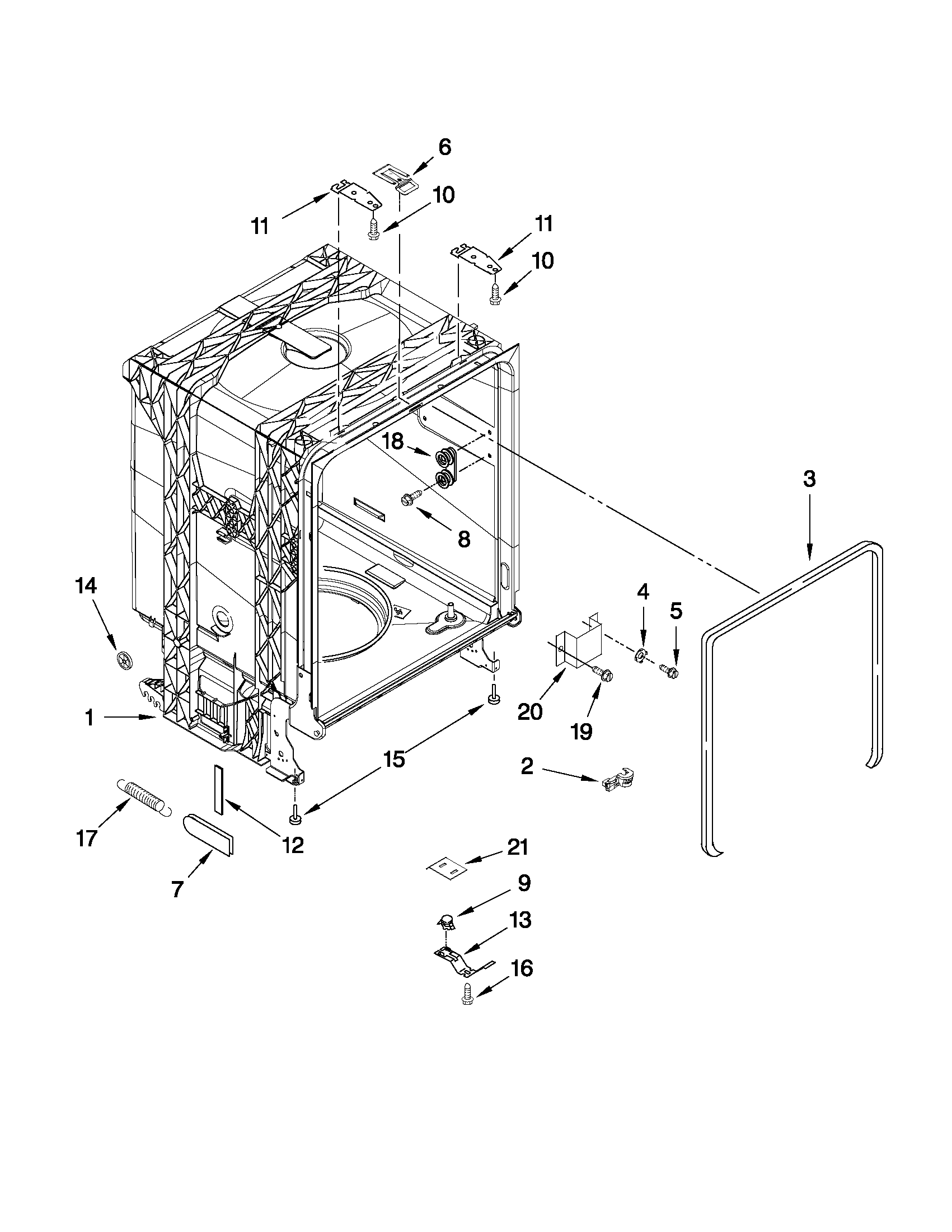 Tub and frame parts