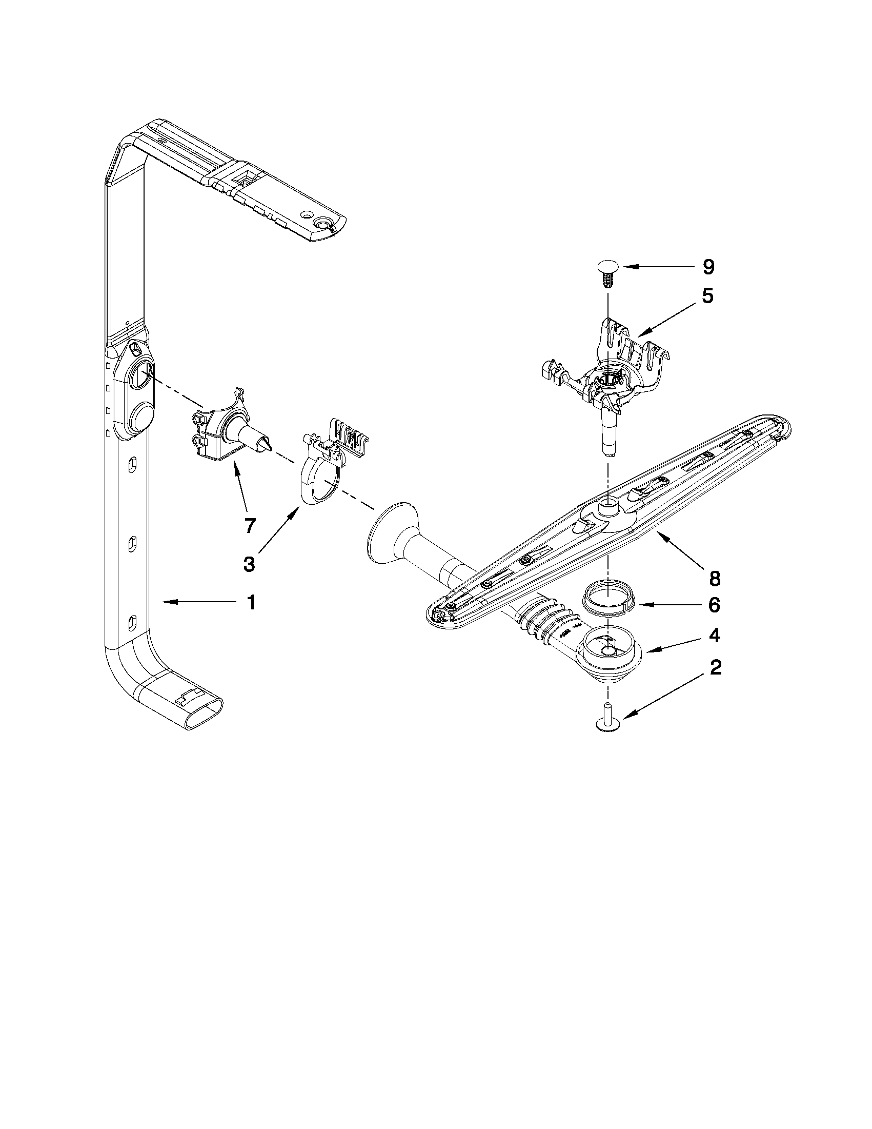 Upper wash and rinse parts