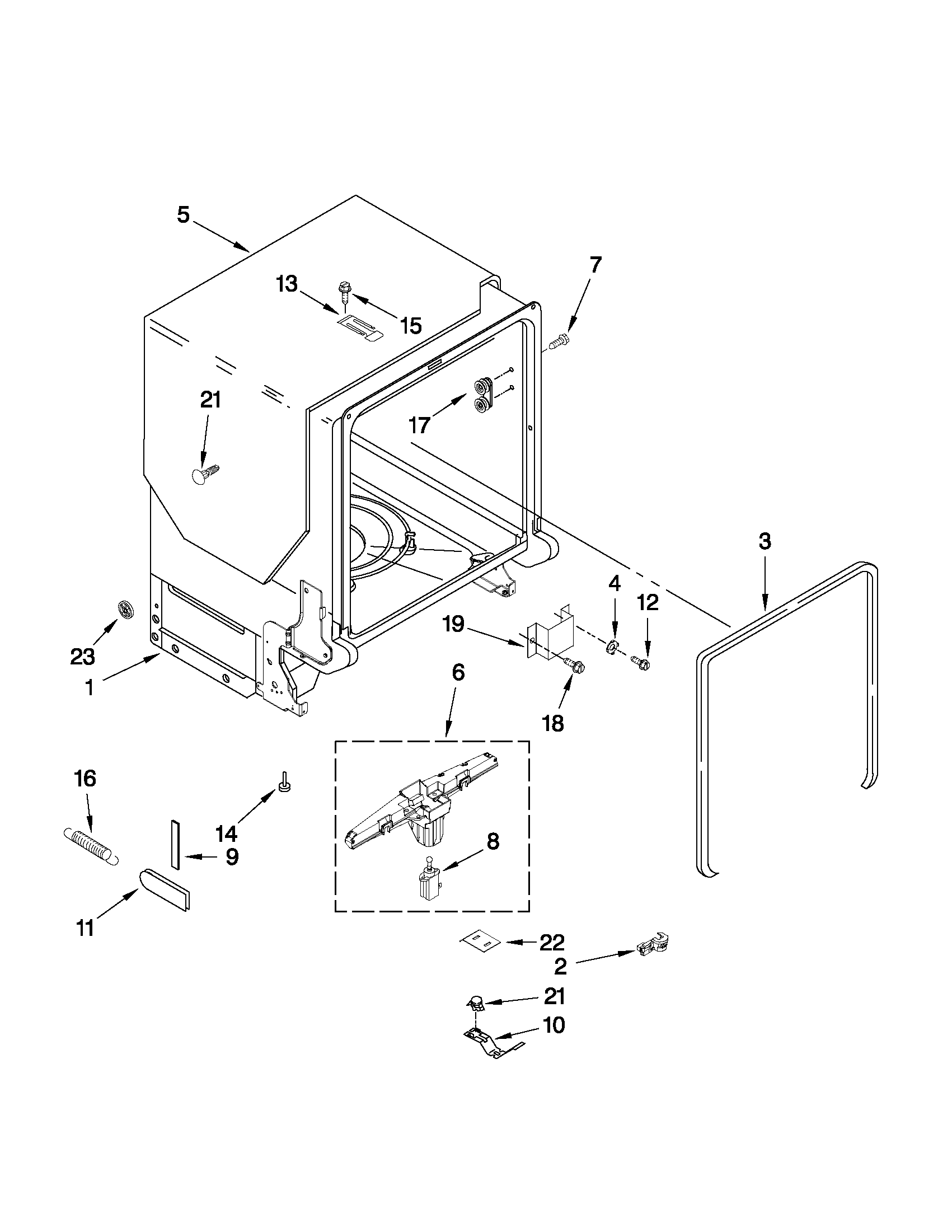 TUB AND FRAME PARTS