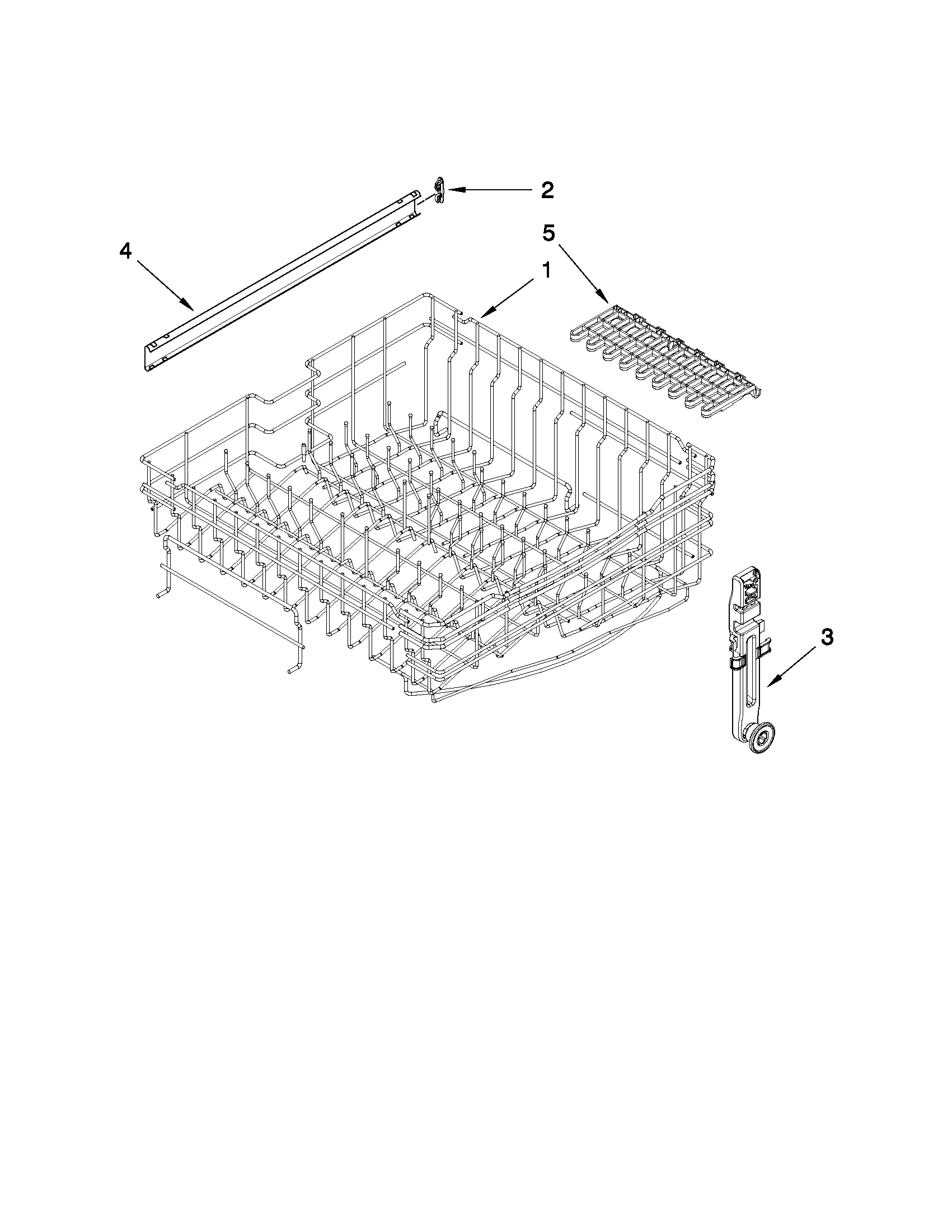 Upper rack and track parts