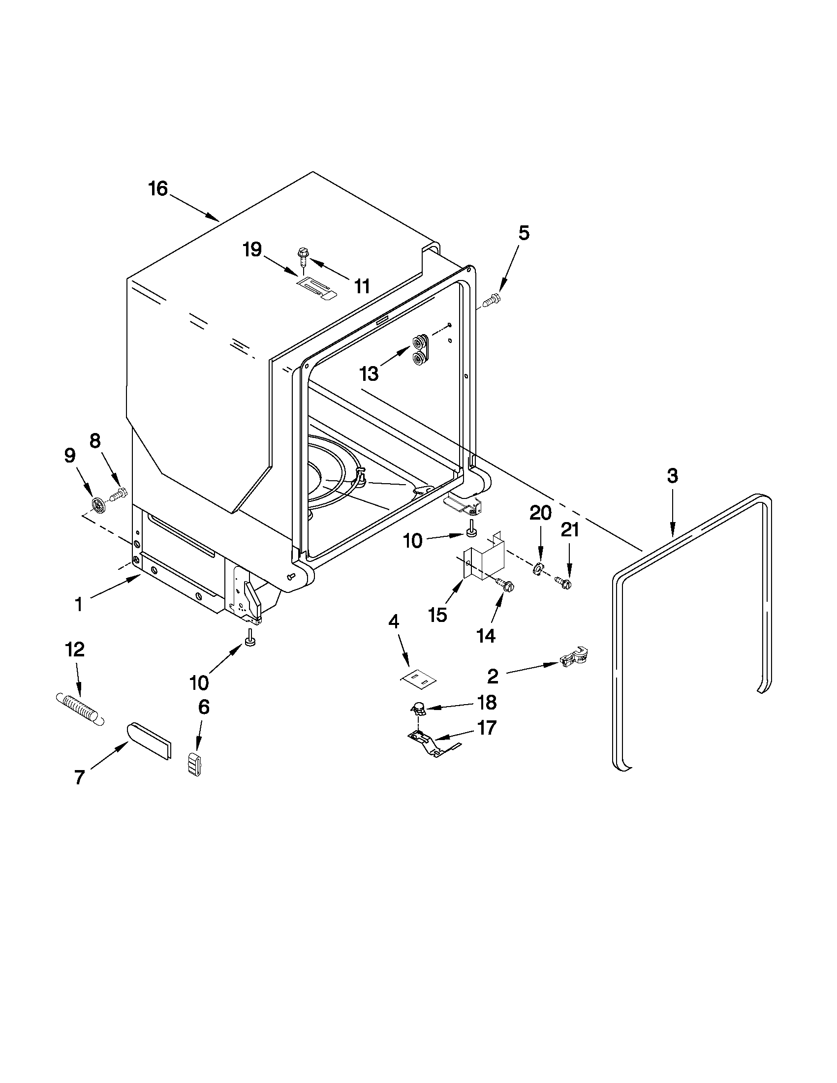 TUB AND FRAME PARTS