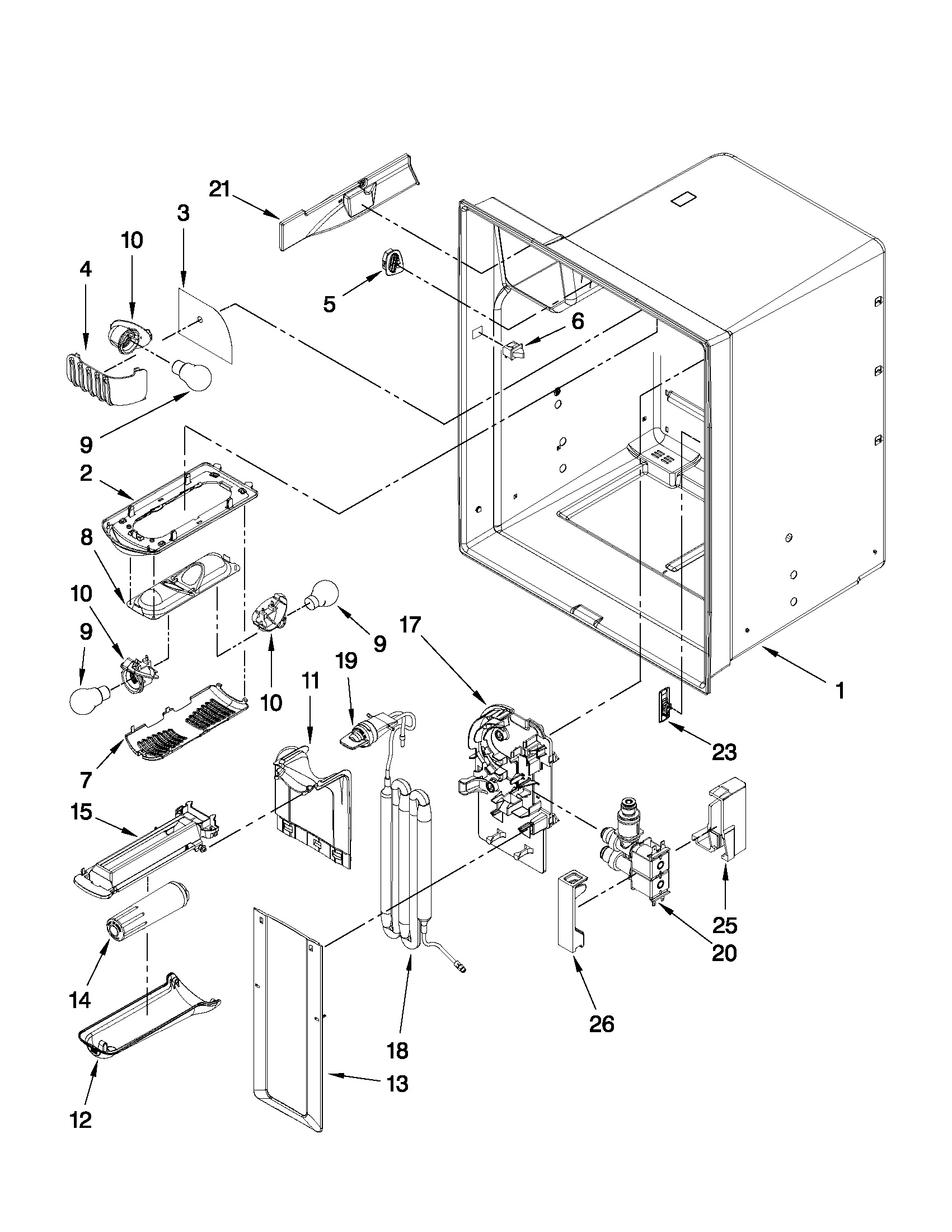 Refrigerator liner parts