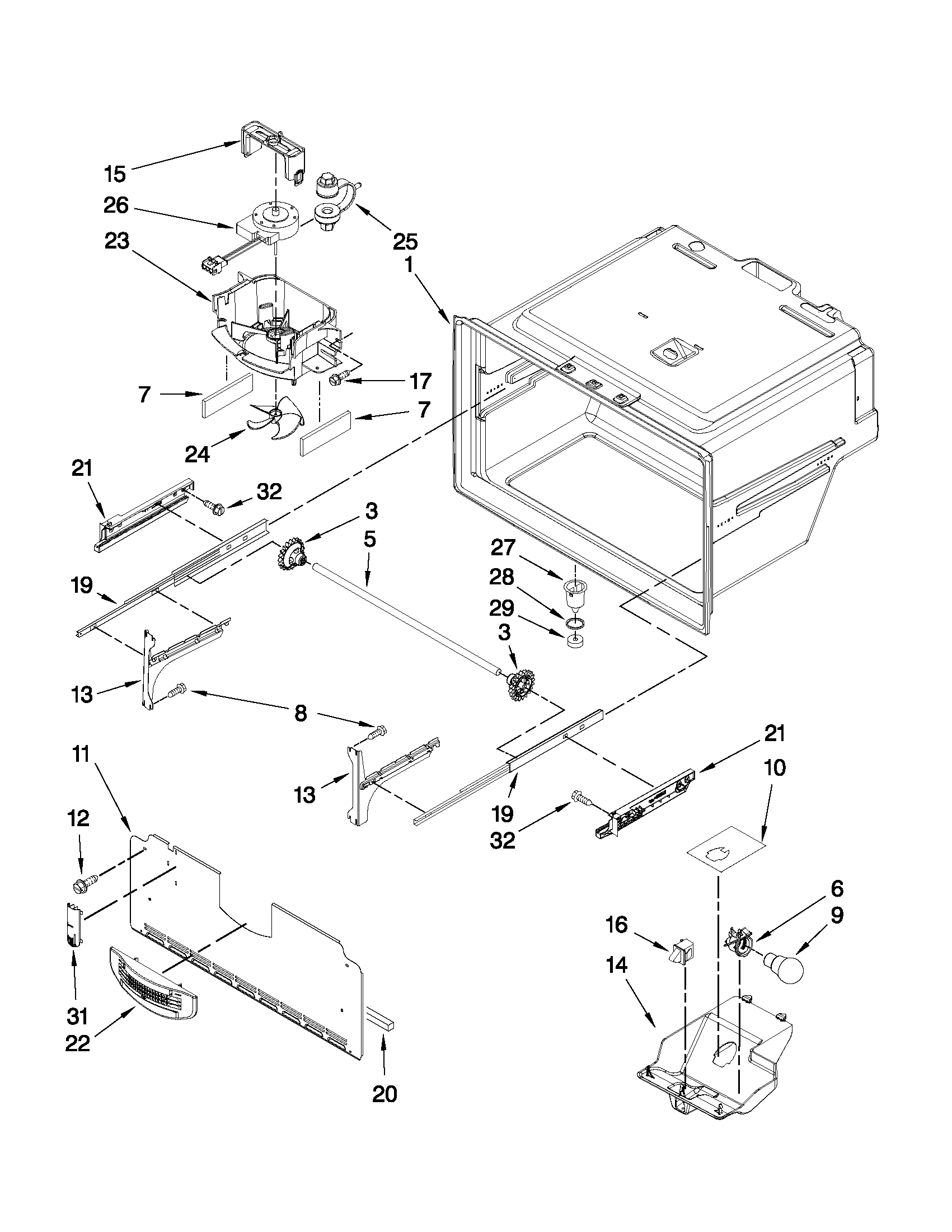 Freezer liner parts