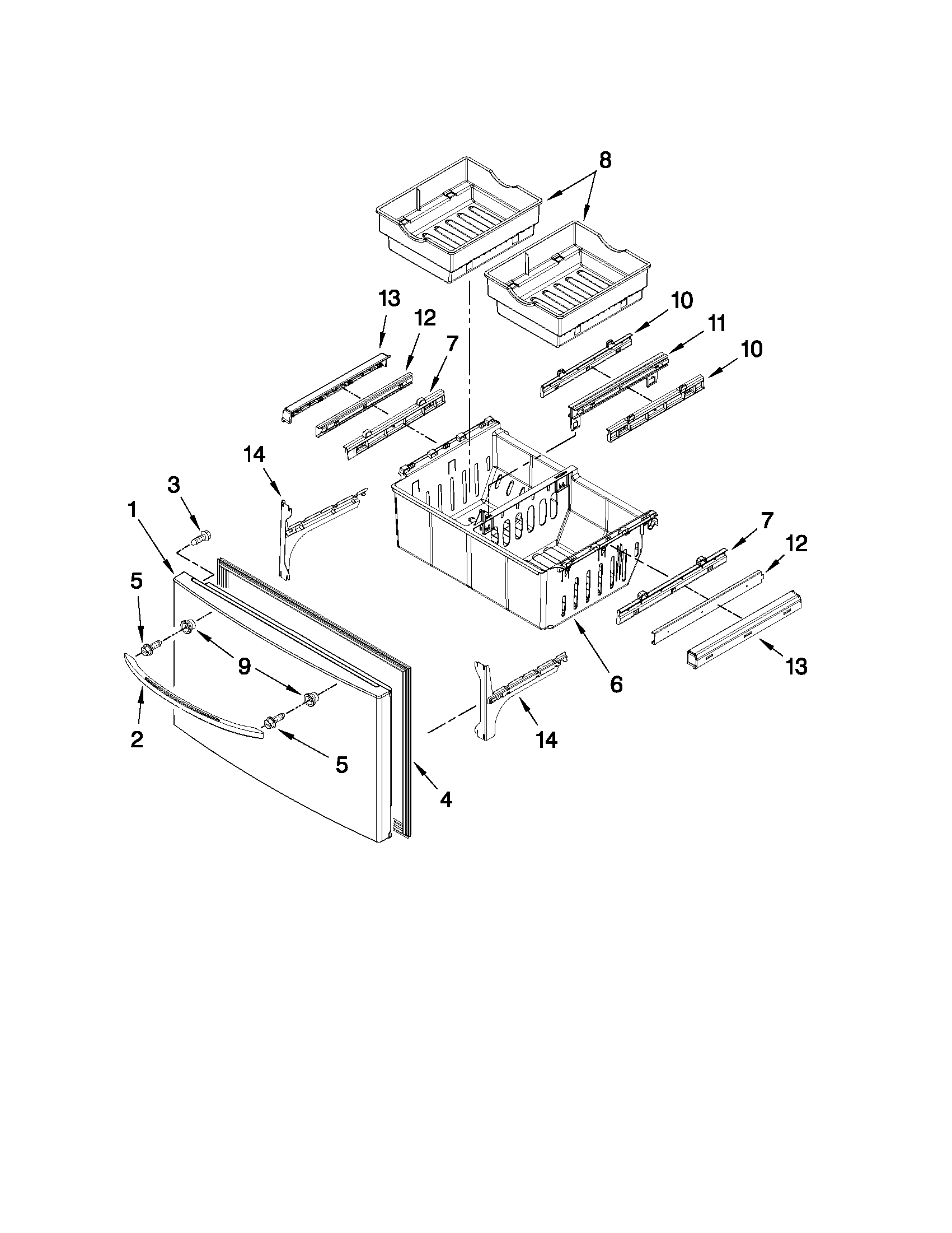 Freezer door parts