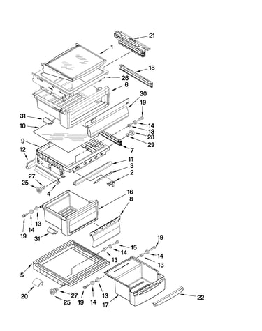Refrigerator shelf parts