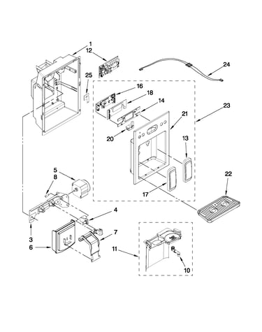 Dispenser front parts
