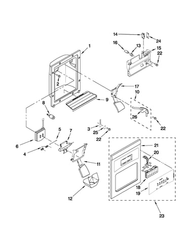Dispenser front parts