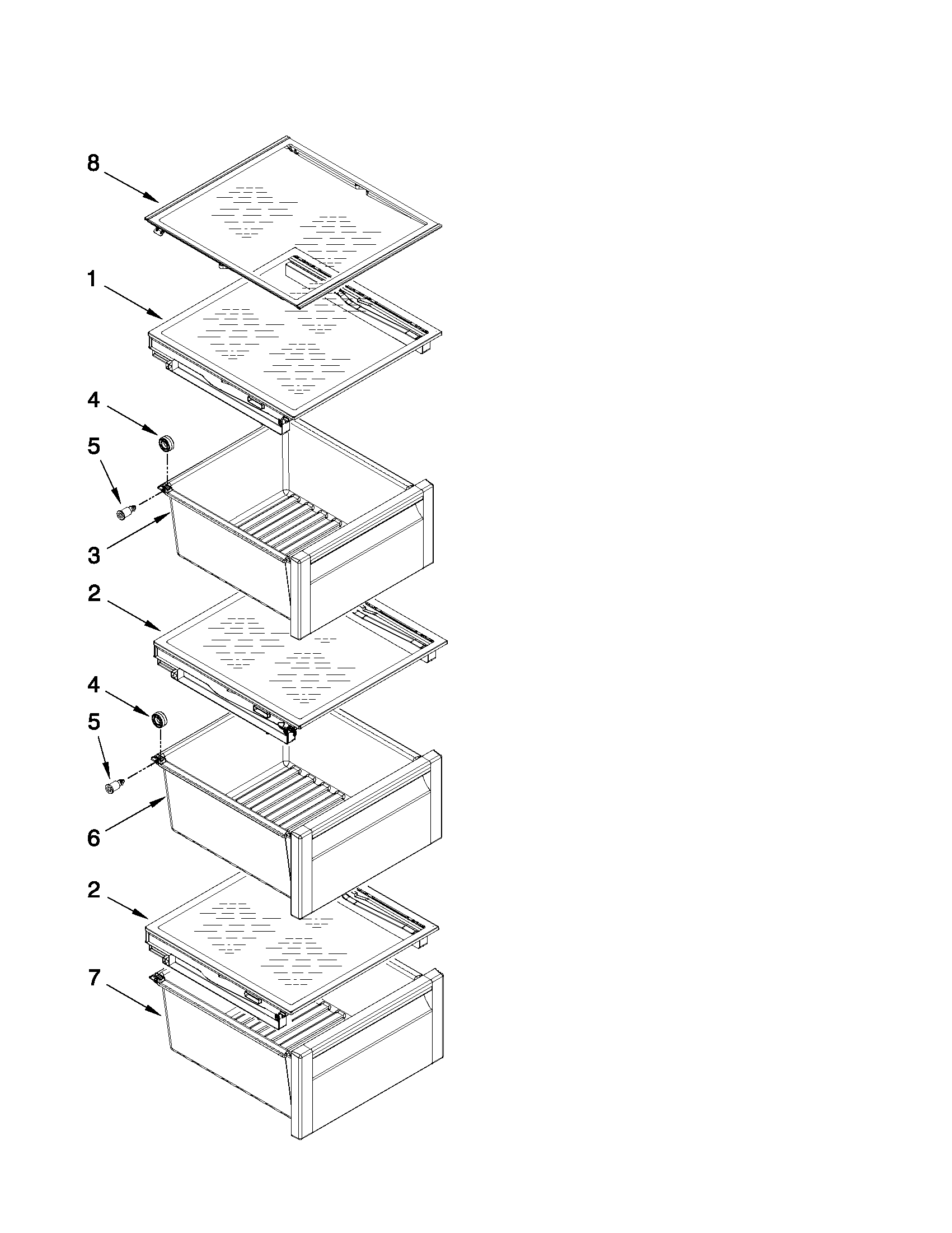 Refrigerator shelf parts