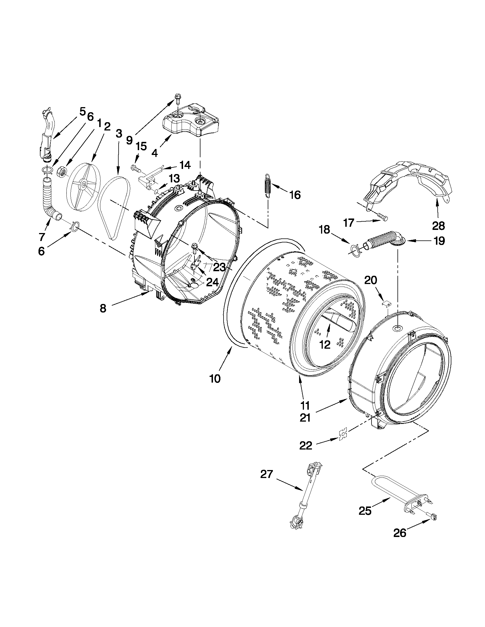 Tub and basket parts