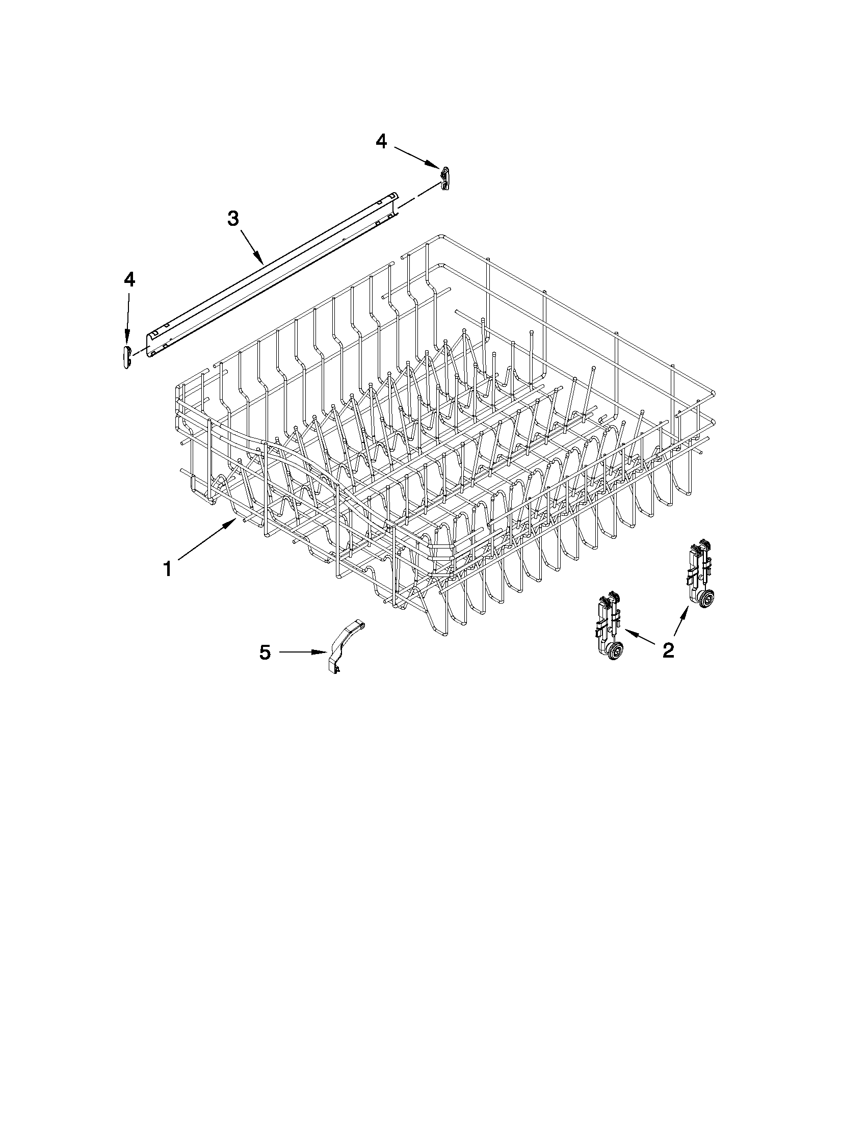 Upper rack and track parts