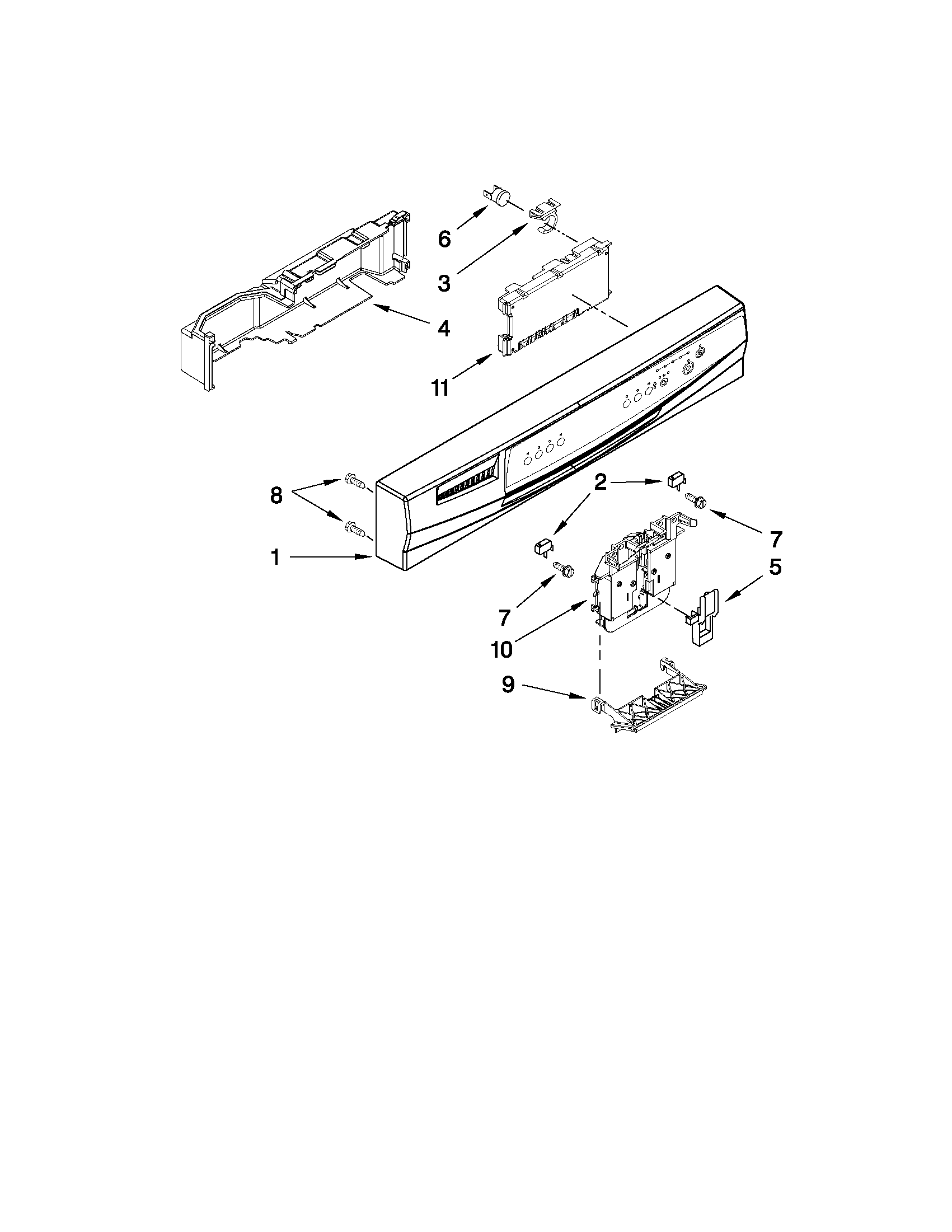 Control panel and latch parts