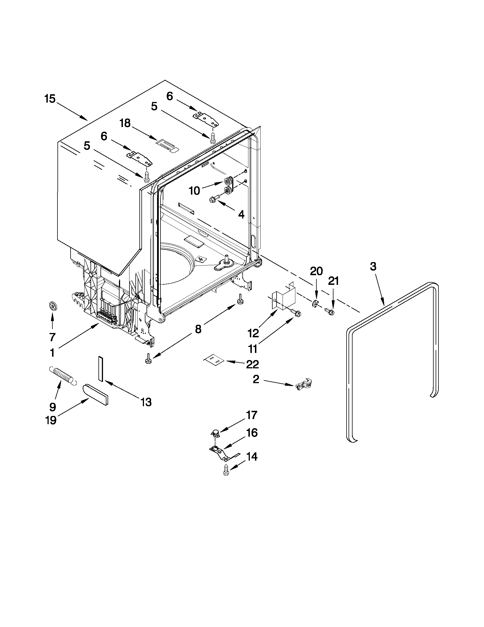 TUB AND FRAME PARTS