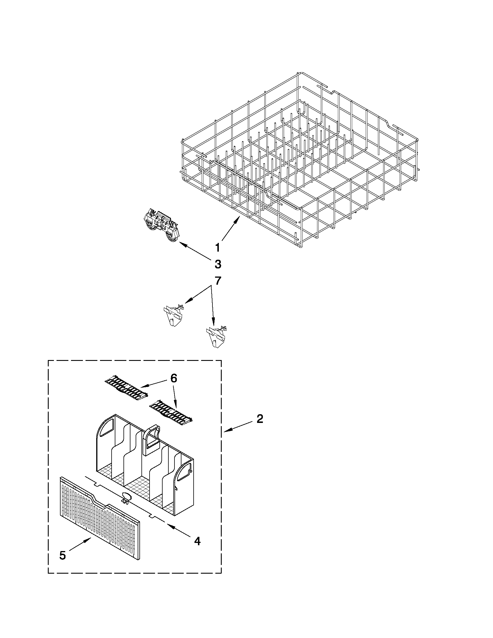 Lower rack parts