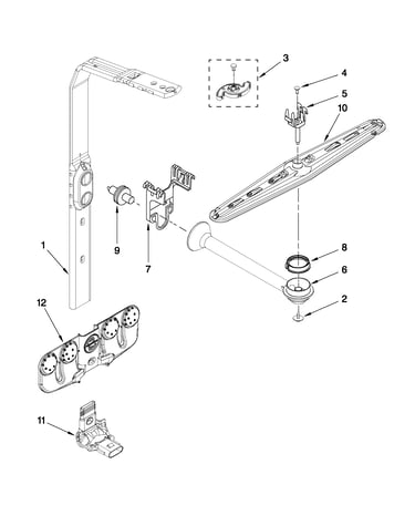 Upper wash and rinse parts